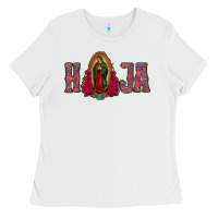 White Hija Lady Of Guadalupe Ladies Tee - Jasminsmagicworld