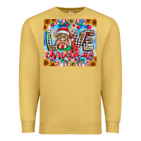 Antique Gold Love Christmas highland cow Premium Sweatshirt - CowhideDigitalArt