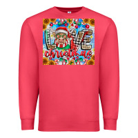 Cardinal Love Christmas highland cow Premium Sweatshirt - CowhideDigitalArt