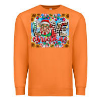Carrot Love Christmas highland cow Premium Sweatshirt - CowhideDigitalArt