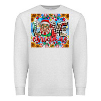 Oatmeal Heather Love Christmas highland cow Premium Sweatshirt - CowhideDigitalArt