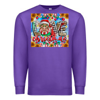 Purple Love Christmas highland cow Premium Sweatshirt - CowhideDigitalArt