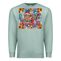 Seafoam Love Christmas highland cow Premium Sweatshirt - CowhideDigitalArt