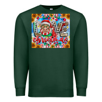 Sports Green Love Christmas highland cow Premium Sweatshirt - CowhideDigitalArt