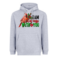 Heather Grey I Am Always With Your Cardinal Bird Heavyweight Hoodie - LillyAllenDesigns
