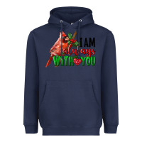 Navy I Am Always With Your Cardinal Bird Heavyweight Hoodie - LillyAllenDesigns
