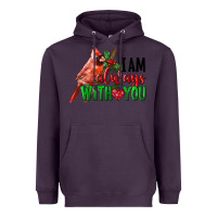 Plum I Am Always With Your Cardinal Bird Heavyweight Hoodie - LillyAllenDesigns