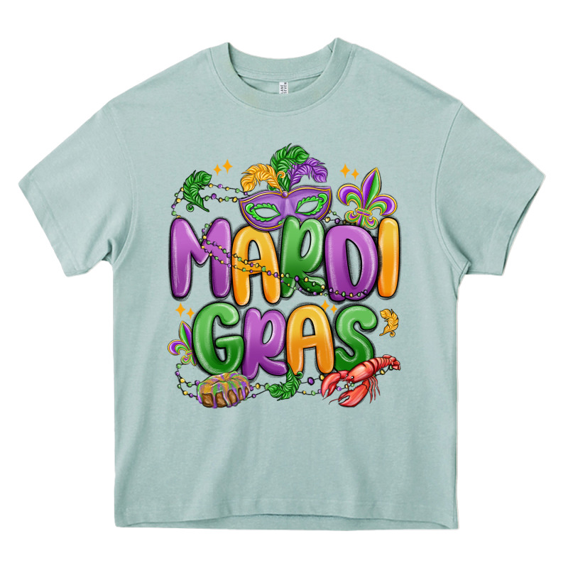 Mardi Gras Heavy Core Tee by MaliasSmallBusiness | Teevron
