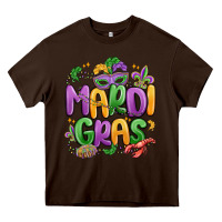 Chocolate Brown mardi gras Heavy Core Tee - MaliasSmallBusiness