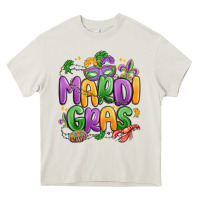 Cream mardi gras Heavy Core Tee - MaliasSmallBusiness