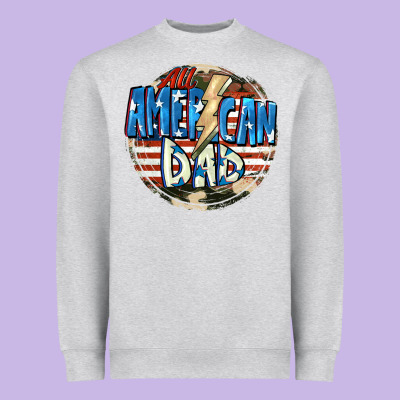 All American Dad 4th Of July Heavyweight Sweatshirt Designed By Cowgirlartshop
