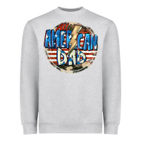 Heather Grey All american dad 4th of july Heavyweight Sweatshirt - CowGirlArtShop