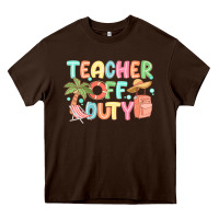 Chocolate Brown teacher off duty summer Heavy Core Tee - JahusDesignShop