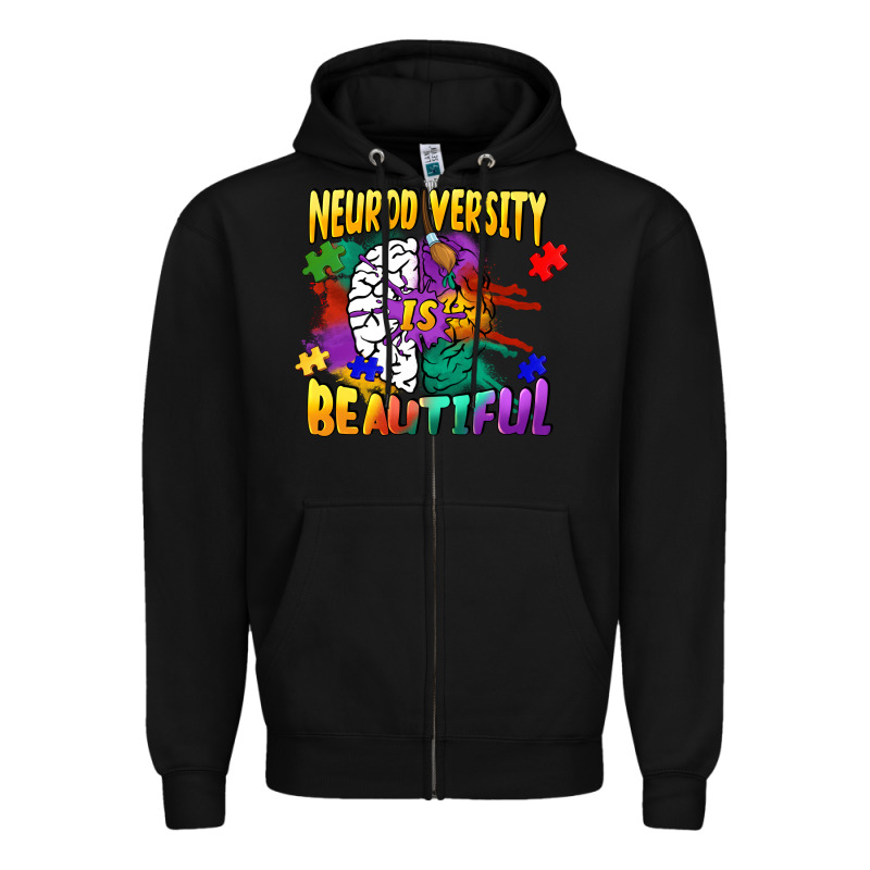 Neurodiversity Is Beautiful Zipper Hoodie by FaDigitalArtStudio | Teevron