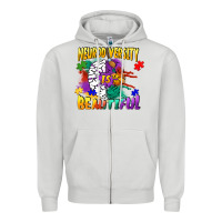 Dove Grey Neurodiversity Is Beautiful Zipper Hoodie - FaDigitalArtStudio
