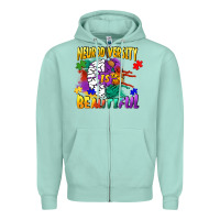 Seafoam Neurodiversity Is Beautiful Zipper Hoodie - FaDigitalArtStudio