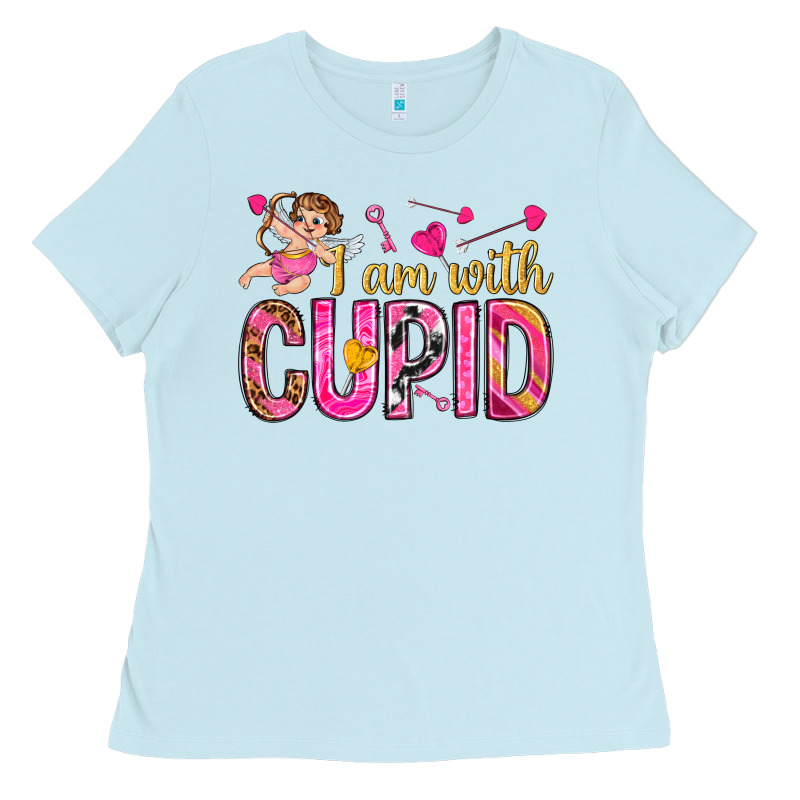 I Am With Cupid Ladies Tee by NancyCooperArtShop | Teevron