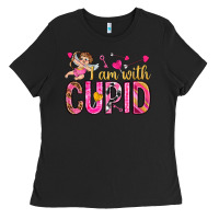 Black i am with cupid Ladies Tee - NancyCooperArtShop