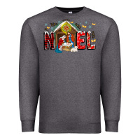 Charcoal Heather Noel Premium Sweatshirt - CowhideDigitalArt