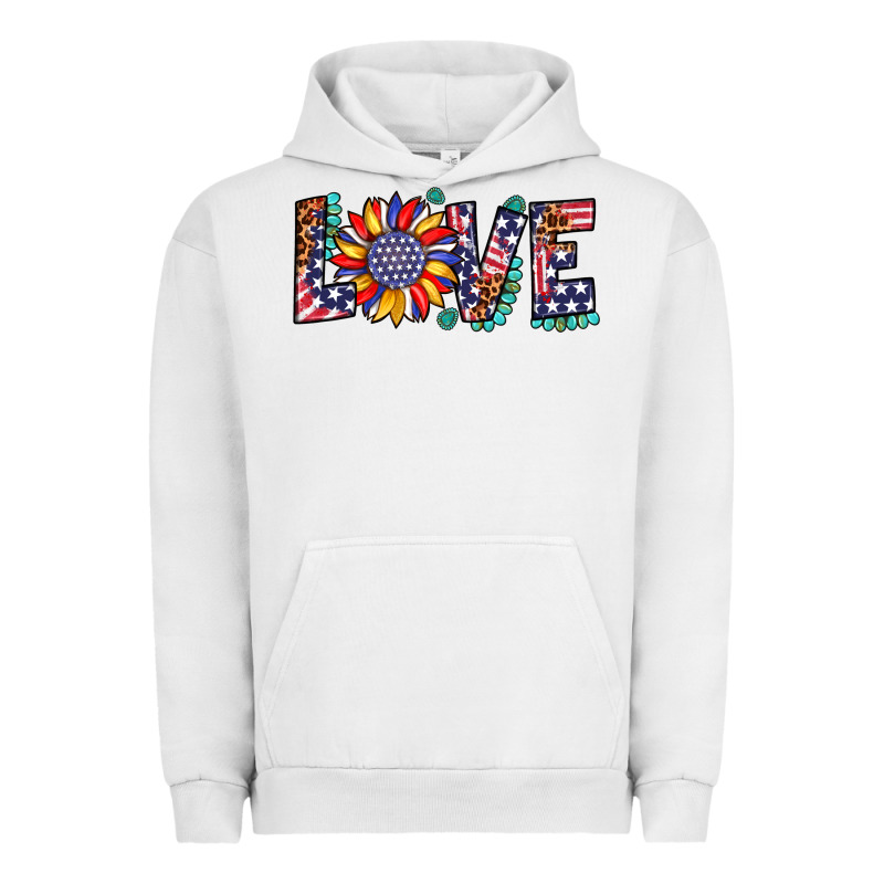 Love Sunflower Usa Flag Leopard Urban Hoodie by Artiststas | Teevron