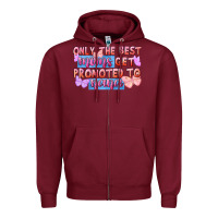 Burgundy only the best moms get promoted to nana Zipper Hoodie - FaDigitalArtStudio
