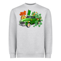 Heather Grey Western St. Patrick's Day truck Heavyweight Sweatshirt - CowGirlArtShop