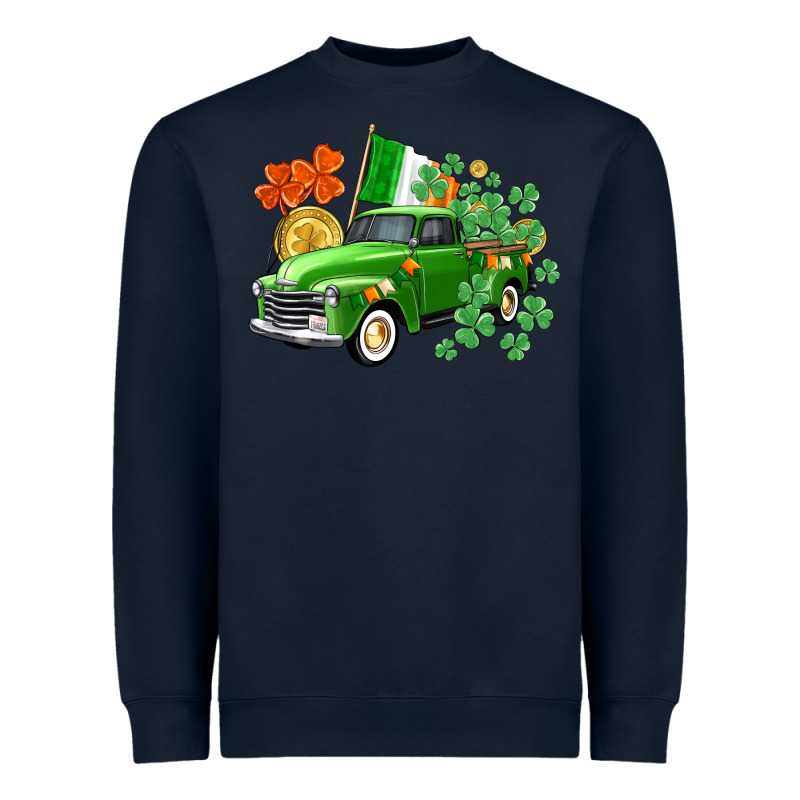 Western St. Patrick's Day Truck Heavyweight Sweatshirt by CowGirlArtShop | Teevron
