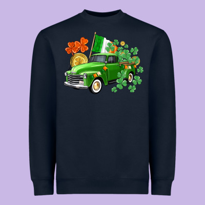 Western St. Patrick's Day Truck Heavyweight Sweatshirt Designed By Cowgirlartshop