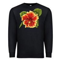 Hawaiian Hibiscus Flower Illustrations Premium Sweatshirt | Teevron