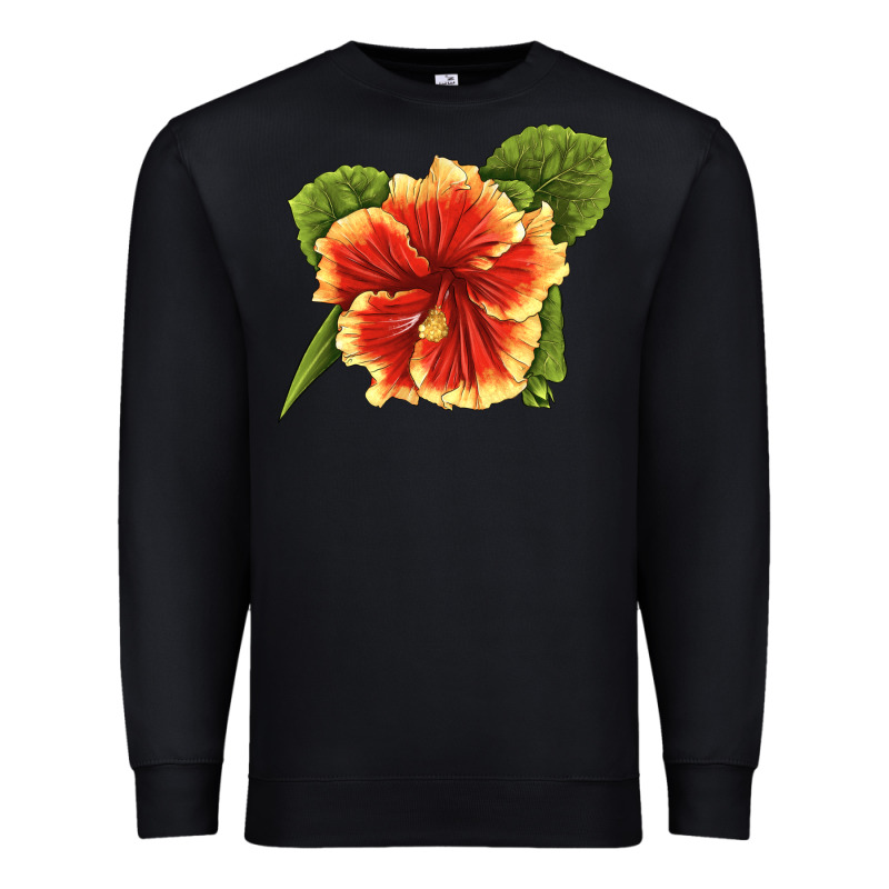 Hawaiian Hibiscus Flower Illustrations Premium Sweatshirt by LillyAllenDesigns | Teevron