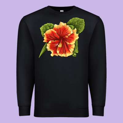 Hawaiian Hibiscus Flower Illustrations Premium Sweatshirt Designed By Lillyallendesigns