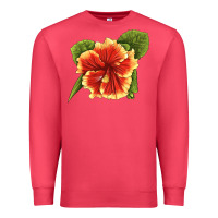 Cardinal Hawaiian Hibiscus Flower Illustrations Premium Sweatshirt - LillyAllenDesigns