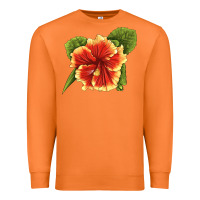 Carrot Hawaiian Hibiscus Flower Illustrations Premium Sweatshirt - LillyAllenDesigns
