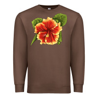 Chestnut Hawaiian Hibiscus Flower Illustrations Premium Sweatshirt - LillyAllenDesigns