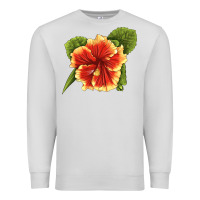 Dove Grey Hawaiian Hibiscus Flower Illustrations Premium Sweatshirt - LillyAllenDesigns