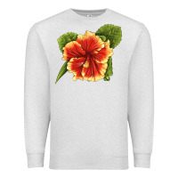 Oatmeal Heather Hawaiian Hibiscus Flower Illustrations Premium Sweatshirt - LillyAllenDesigns