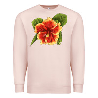 Pale Pink Hawaiian Hibiscus Flower Illustrations Premium Sweatshirt - LillyAllenDesigns