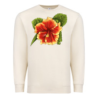 Sandshell Hawaiian Hibiscus Flower Illustrations Premium Sweatshirt - LillyAllenDesigns