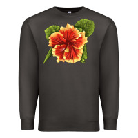 Smoke Hawaiian Hibiscus Flower Illustrations Premium Sweatshirt - LillyAllenDesigns
