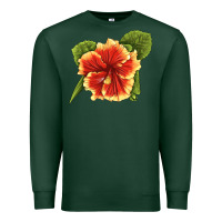 Sports Green Hawaiian Hibiscus Flower Illustrations Premium Sweatshirt - LillyAllenDesigns