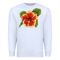 White Hawaiian Hibiscus Flower Illustrations Premium Sweatshirt - LillyAllenDesigns
