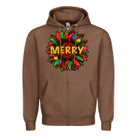 Chestnut merry christmas with light sunflower bbs Zipper Hoodie - BundleAndBundleShop