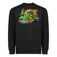 Black St. Patrick's Day truck with gnomies Heavyweight Sweatshirt - CowGirlArtShop