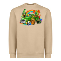 Mushroom St. Patrick's Day truck with gnomies Heavyweight Sweatshirt - CowGirlArtShop