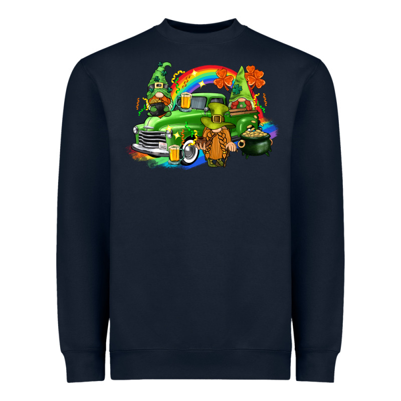 St. Patrick's Day Truck With Gnomies Heavyweight Sweatshirt by CowGirlArtShop | Teevron