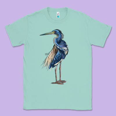 Louisiana Heron Classic Tee Designed By Lillyallendesigns