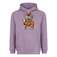 Lavender Christmas cow sheep and chicken Heavyweight Hoodie - LillyAllenDesigns
