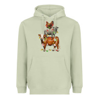 Matcha Christmas cow sheep and chicken Heavyweight Hoodie - LillyAllenDesigns
