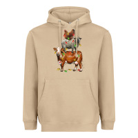Mushroom Christmas cow sheep and chicken Heavyweight Hoodie - LillyAllenDesigns