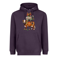 Plum Christmas cow sheep and chicken Heavyweight Hoodie - LillyAllenDesigns